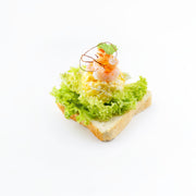 Crevetten und Ei Canapé
